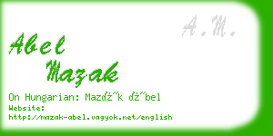 abel mazak business card